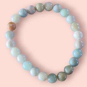 Amazonite Gemstone Bracelet Blue/White